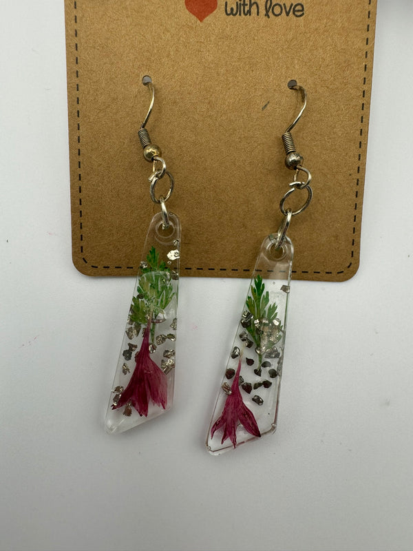 Purple Flower Earrings