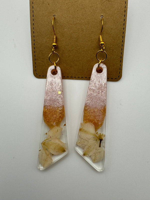 Resin Flower Earrings - Long