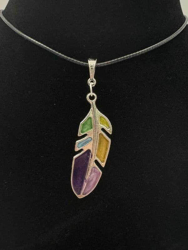 Rainbow Feather Pendant