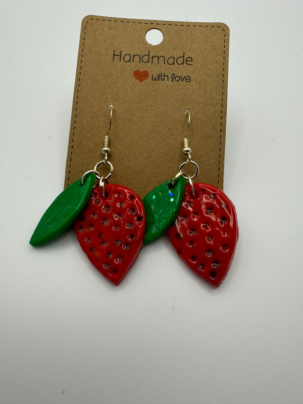 Strawberry Slice Earrings